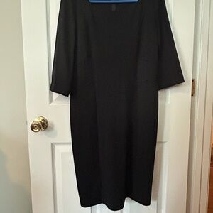 Chadwicks Black Sheath Dress Bateau Neckline 3/4 Sleeve